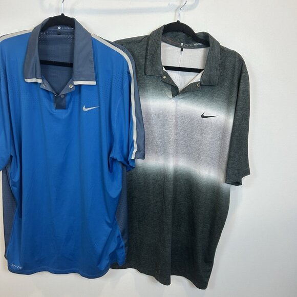 Lot Of 2 Nike Tiger Woods Collection Perforated Panel Golf Polo Mens XL 585783 - Picture 3 of 12